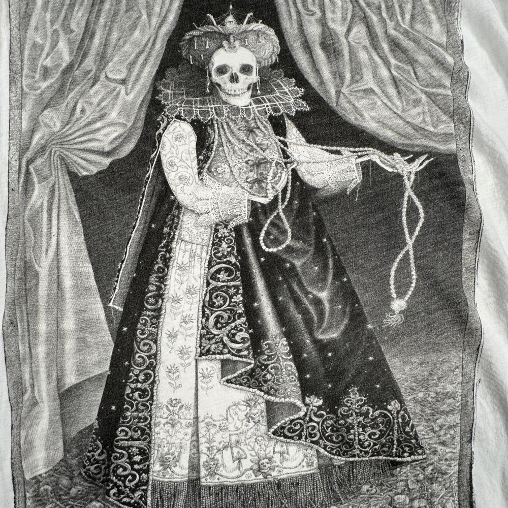 AllSaints x Laurie Lipton Queens of Bones Tee Womens 12 White Skeleton Graphic - Picture 5 of 11